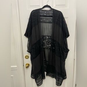 Torrid Black Lace Overlay Kimono Style